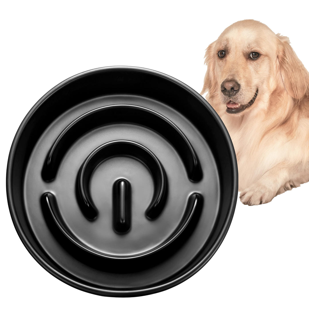 Anti-Schling Napf für Hunde, Keramik Slow Feeder, Langsame Fütterung für Mittelgrosse/Grosse Hunde,