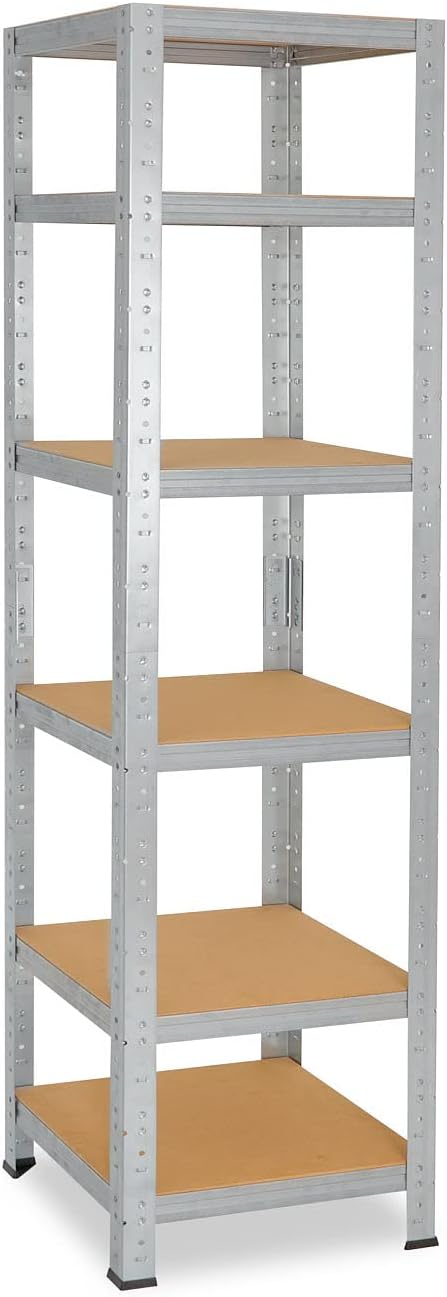 shelfplaza® 200x23x23cm Home Schwerlastregal verzinkt/Metallregal mit 6 Böden/Kellerregal Metall, Ga
