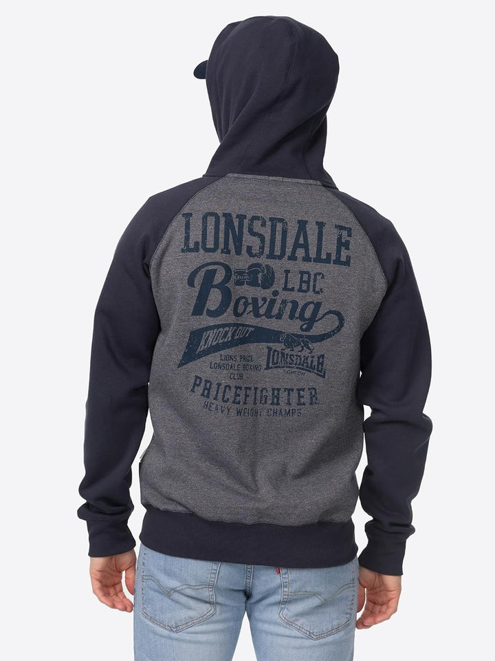 Lonsdale London Slough Männer Kapuzenjacke blau meliert Streetwear M Blau Meliert, M Blau Meliert