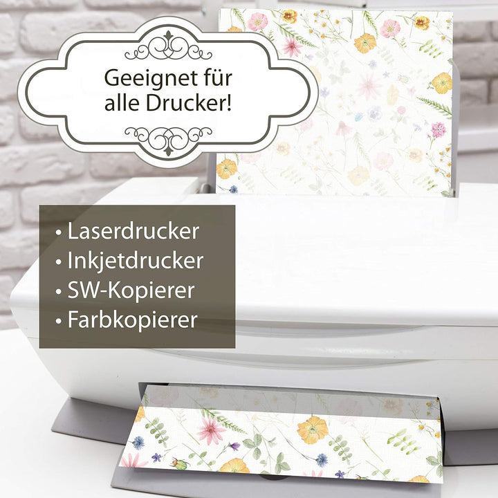 Flora-Bianca Briefpapier 500 Blatt Papier DIN A4 beidseitig floral Natur nachhaltig für Frauen Schre