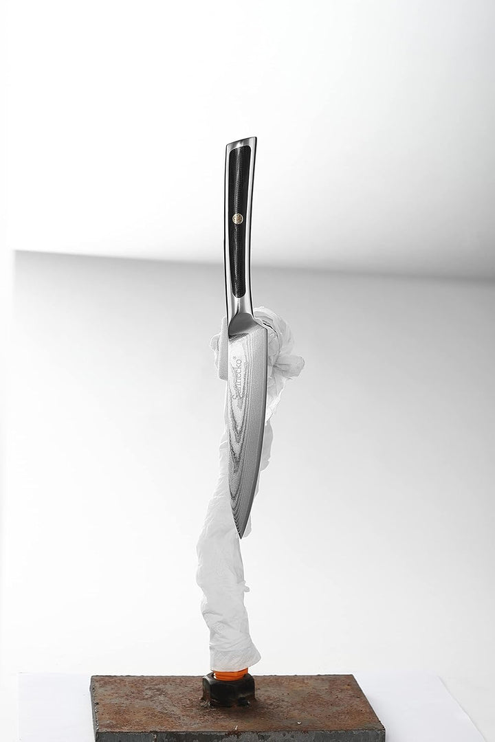 Sunnecko Schälmesser Damast 9cm Damastmesser Gemüsemesser Obstmesser Allzweckmesser - Japanischer Da