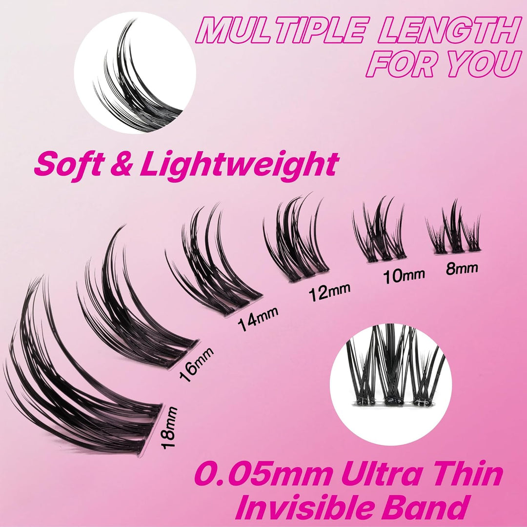 VEYESBEAUTY Wimpern Extensions Set 5-Sekunden-Wimperncluster Cluster Lashes DIY Cluster Wimpern Wimp