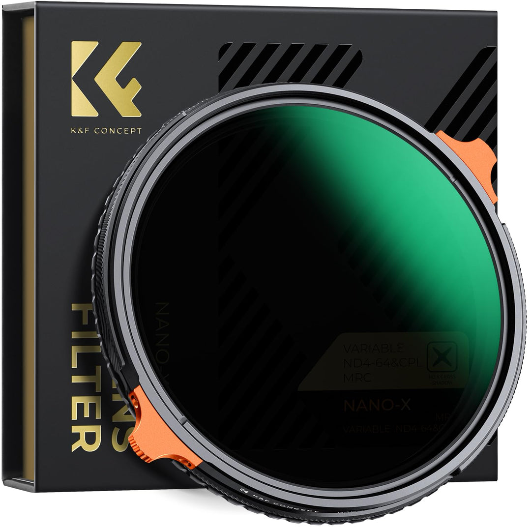 K&F Concept Nano-X ND Filter 37mm CPL&ND4-ND64 2 in 1 multifunktionaler Graufilter und CPL Filter Po