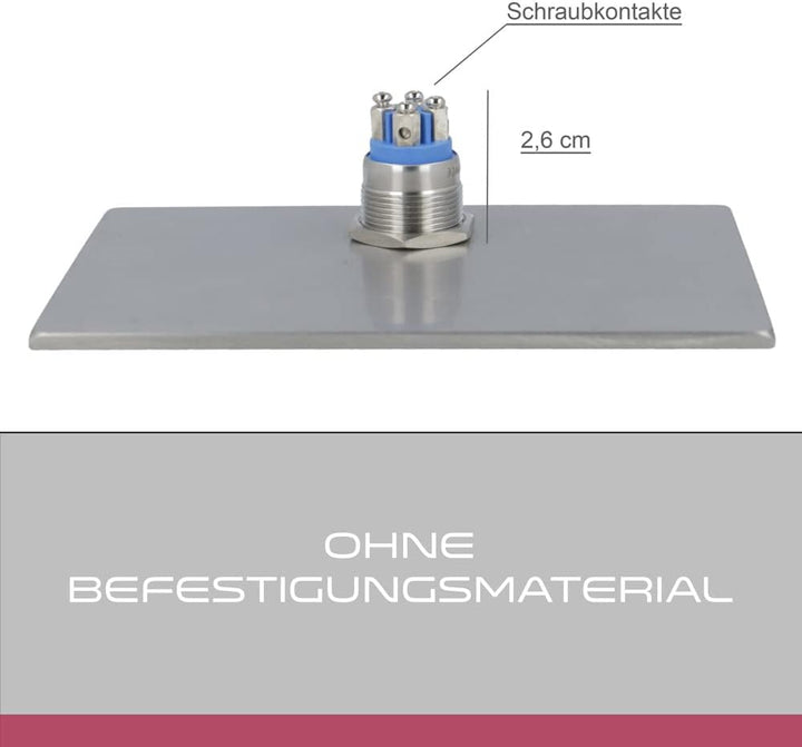 Jung-Edelstahl-Design V2A Edelstahl Türklingel London1 Motiv Herzlich Willkommen. Klingelschild mit