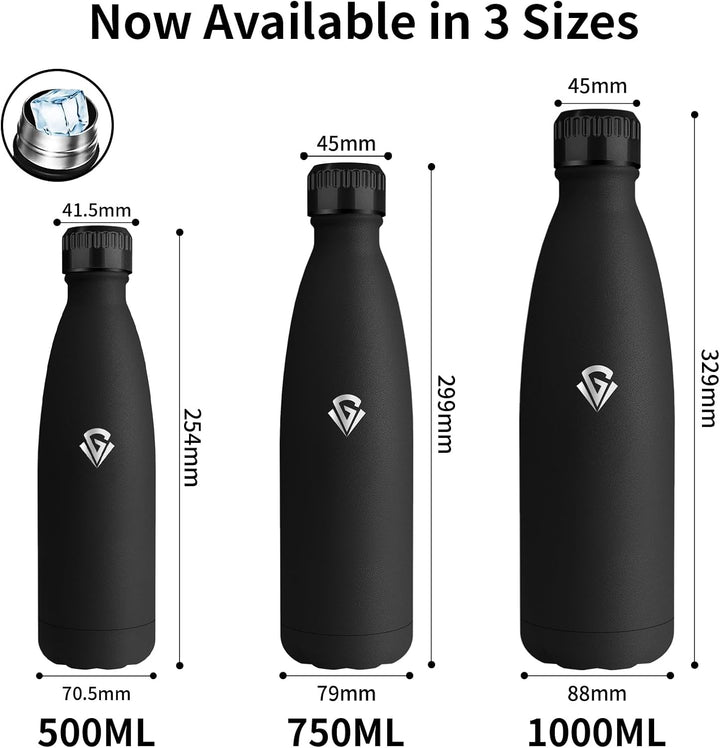 Grsta Thermosflasche- 750ml- Trinkflasche Edelstahl, Wasserflasche Auslaufsicher, 24h Kalt & 12h War