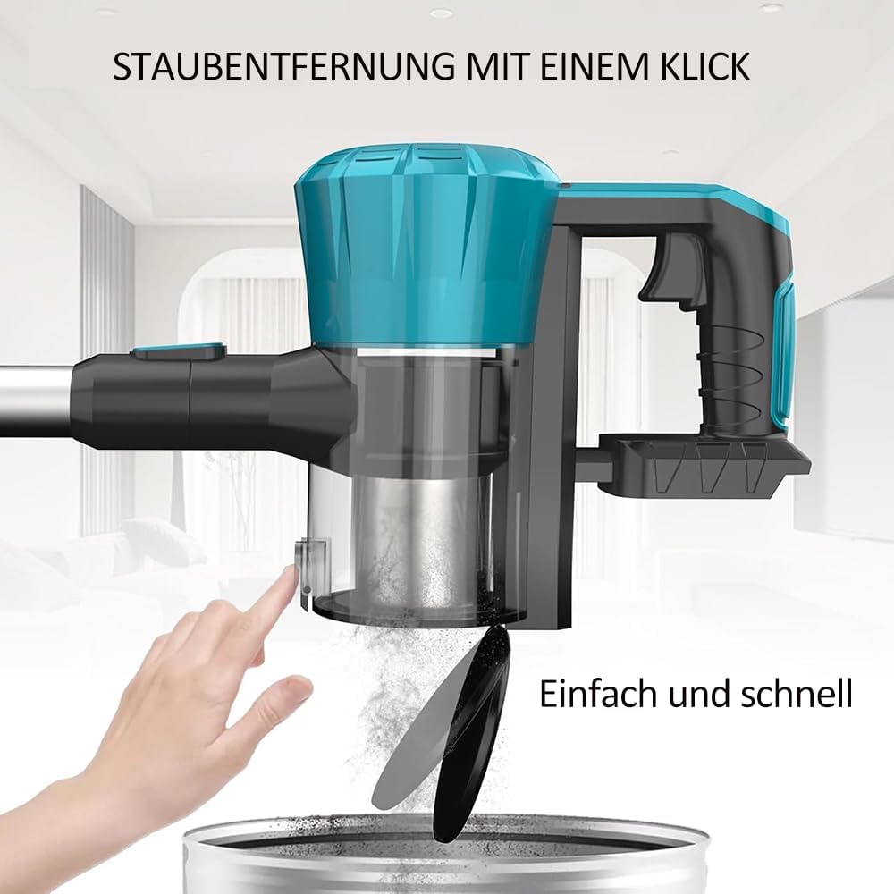 Akku Staubsauger 30000Pa,für Makita 18V Akku,Staubsauger Kabellos mit 0.6L Staubbehälter,LED Beleuch