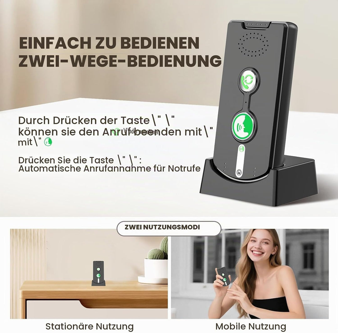 Gegensprechanlage, 2-Wege-Gegensprechanlage, kabelloses Intercom-System für Zuhause, 500M SOS Alarm