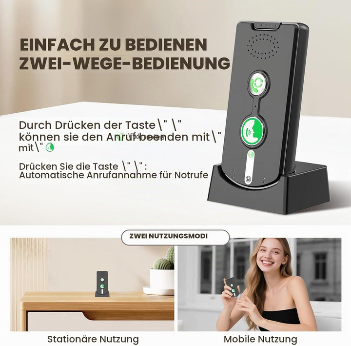Gegensprechanlage, 2-Wege-Gegensprechanlage, kabelloses Intercom-System für Zuhause, 500M SOS Alarm