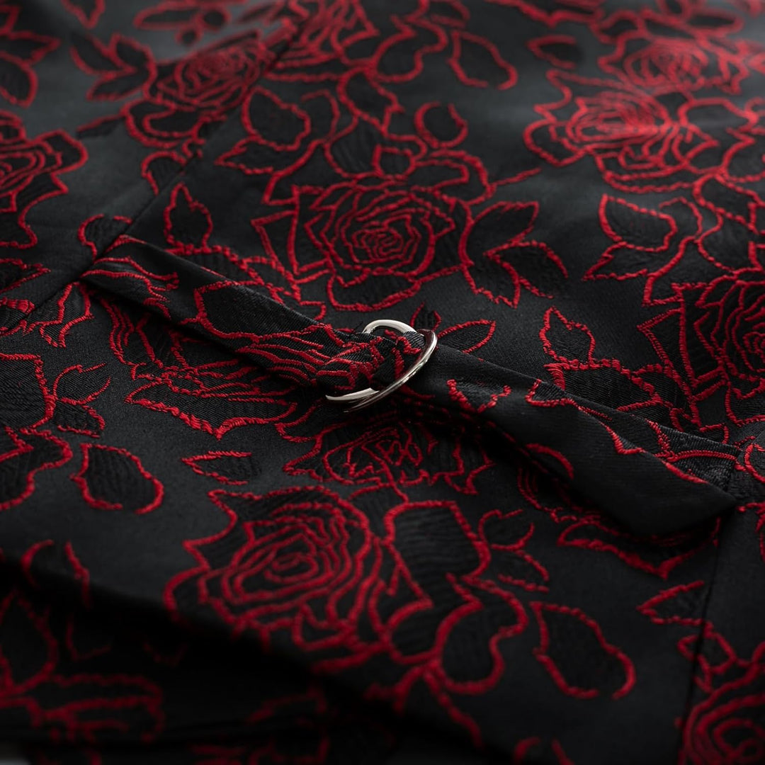 Belle Poque Damen Weste mit Gebogenes Revers V-Ausschnitt Karierte Weste mit Zwei Taschen Geometrisc