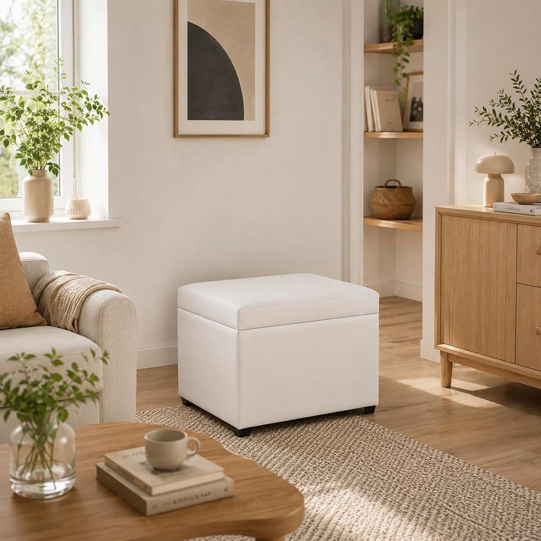 HAKU Möbel Sitztruhe, MDF, weiss, T 39 x B 58 x H 42 cm, Weiss