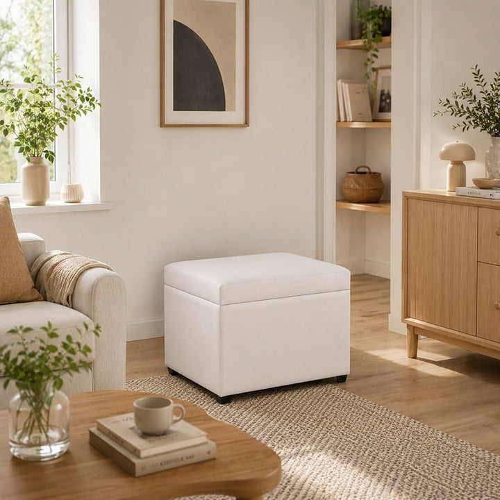 HAKU Möbel Sitztruhe, MDF, weiss, T 39 x B 58 x H 42 cm, Weiss