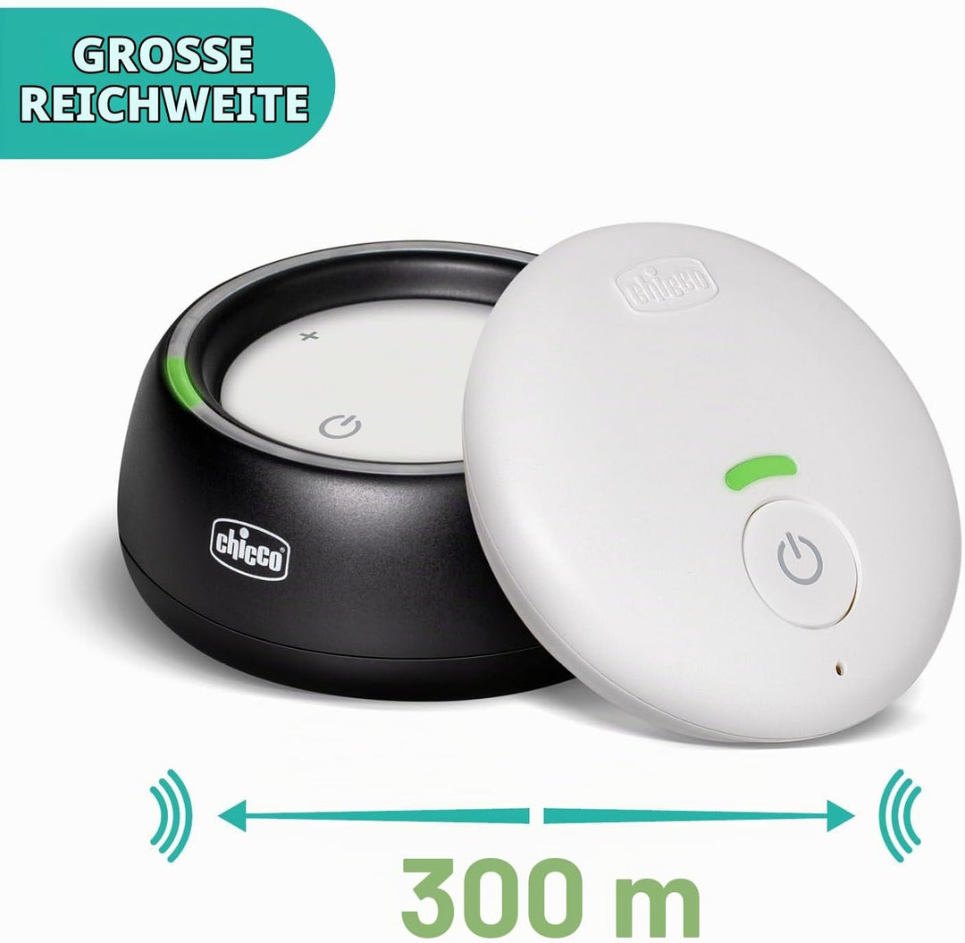 Chicco Audio Babyfon für Kleinkinder mit DECT-Technologie und Bunten LED-Lampen, Baby Monitor 300 m