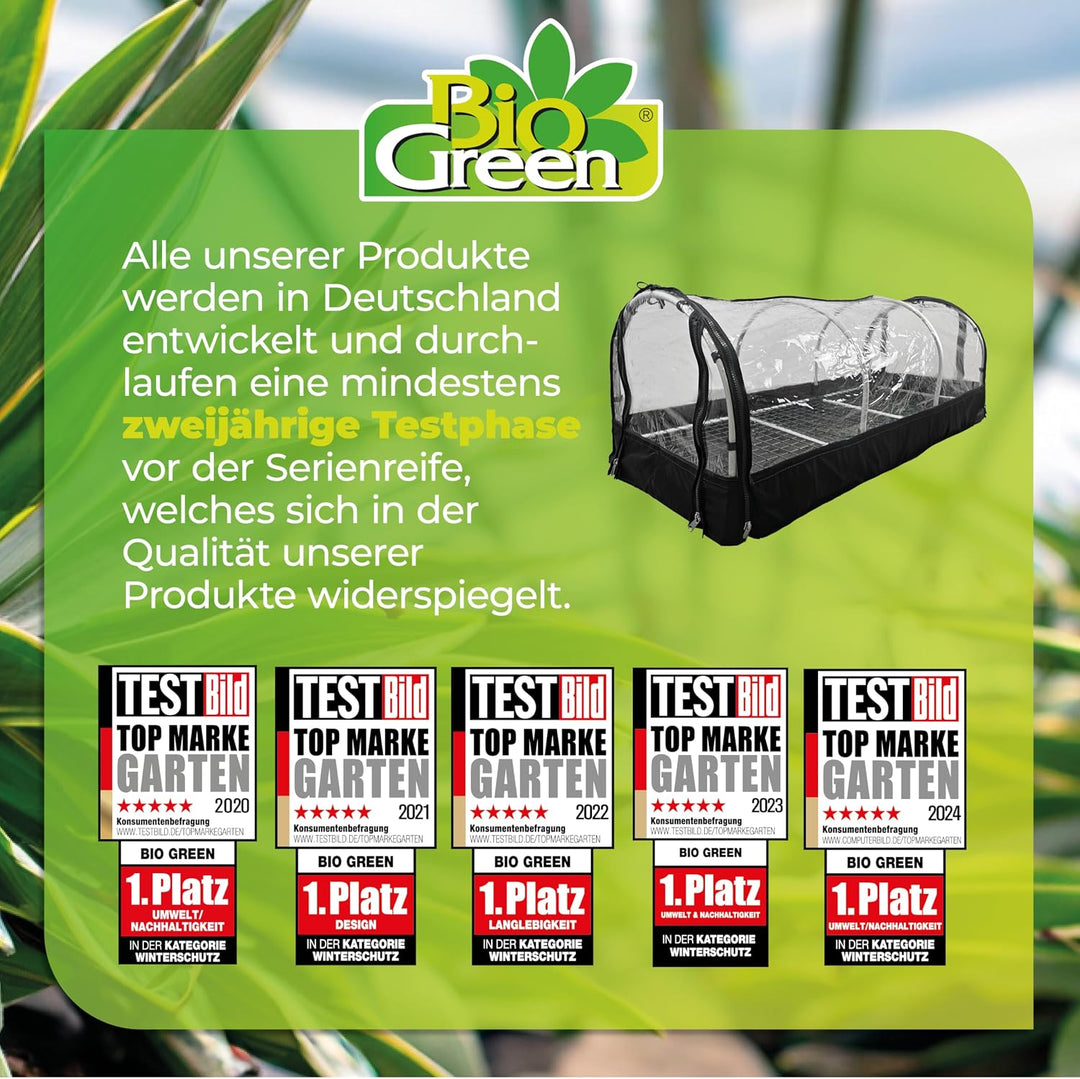Bio Green XXL Zimmergewächshaus Jumbo | Robustes Aluminium-Rahmengestell | Anzuchtkasten L 130 x B 6