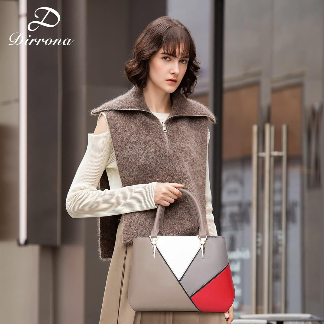 DIRRONA Damen Handtasche Mode Umhängetasche Gross Kapazität Zwanglos Schultertasche Wasserdicht PU L