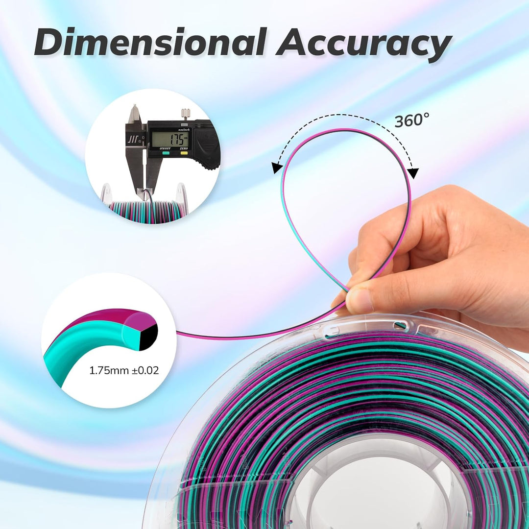 AMOLEN PLA Filament 1.75mm Schwarz 1KG, 3D Drucker Filament Massgenauigkeit +/- 0,02 mm, Sauber Gewi