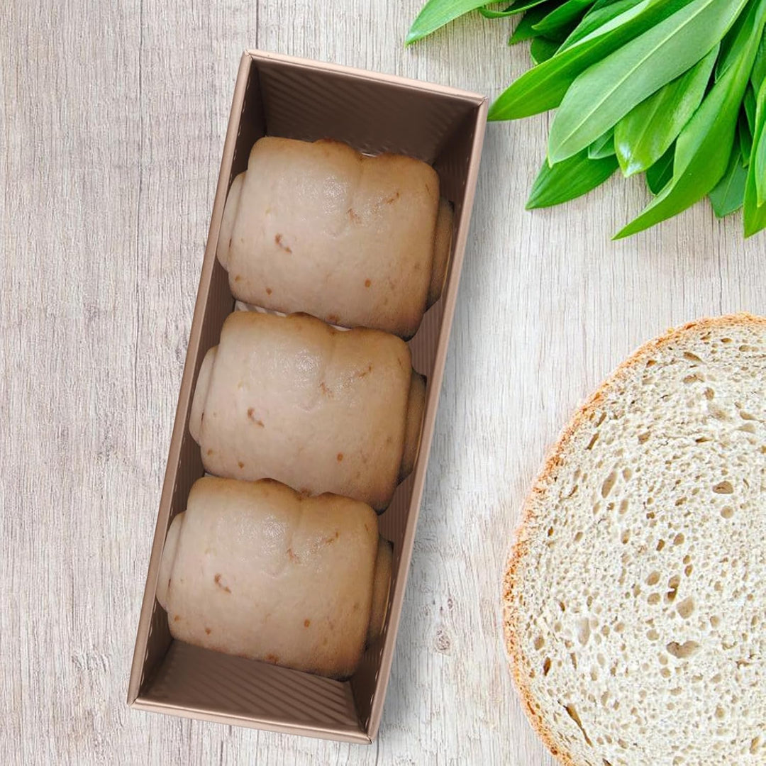 LOPYXBR Toastbrot Backform mit Deckel, 1000g Brotbackform aus Kohlenstoffstahl, 32x12x11,5cm Antihaf