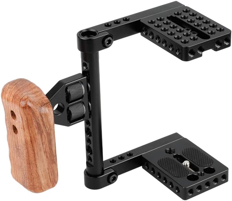 CAMVATE DSLR - Kamera Mit Bild Stabilisator Plattform Käfig Mit Holzgriff Kompatibel für Nikon, Sony