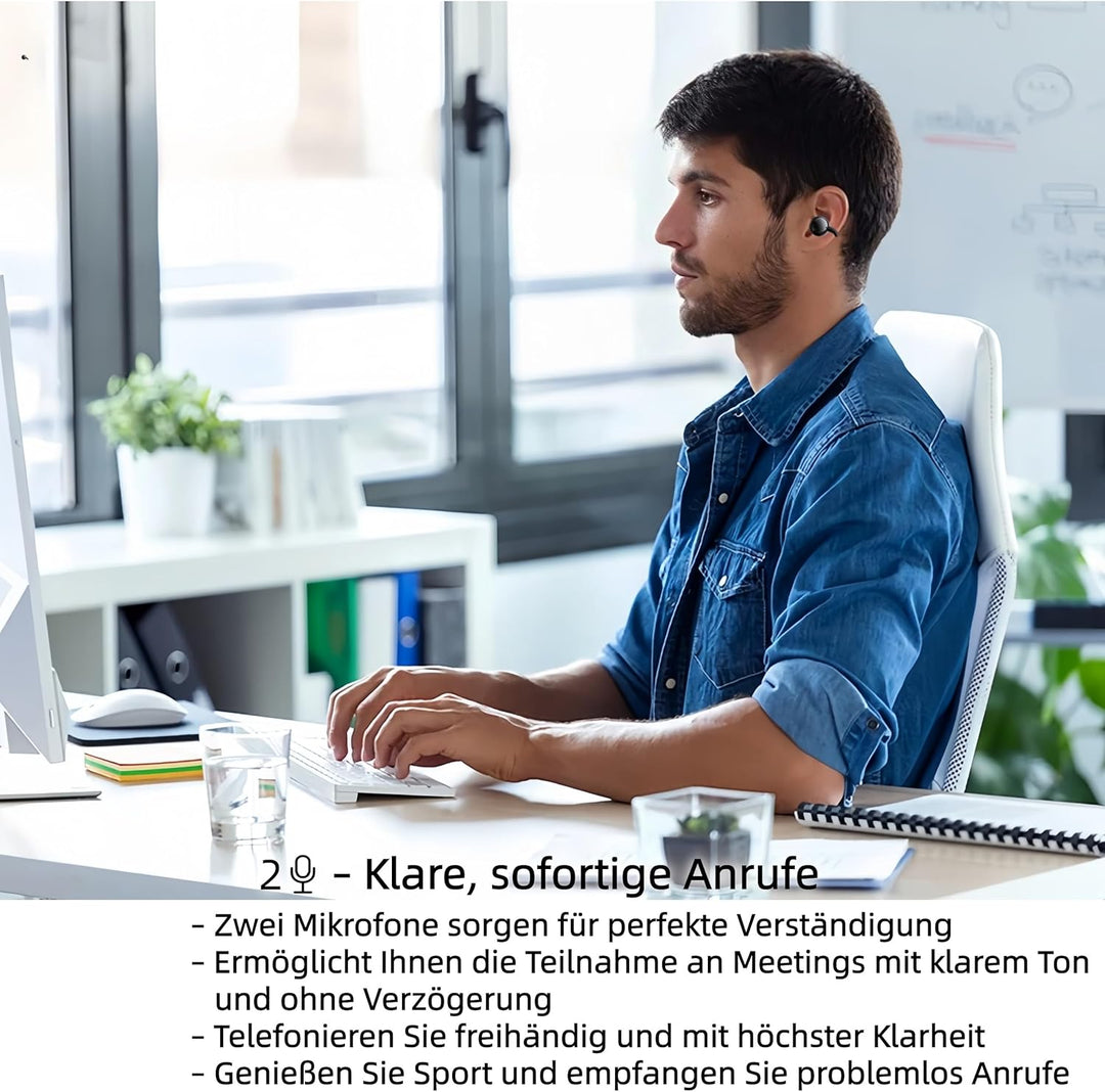 Next Destination OpenDots1 Kabellose Kopfhörer, Bluetooth 5.4, innovatives Open-Ear, Free Clip, 32H