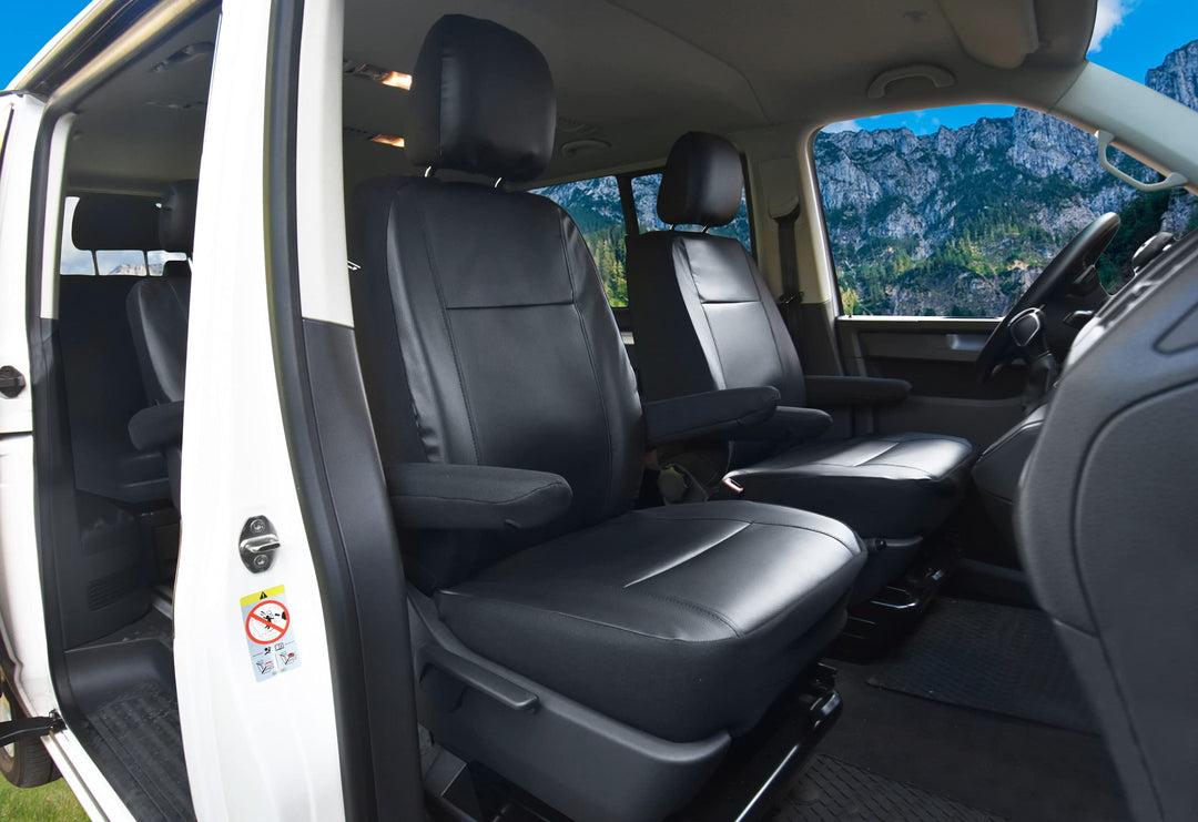 Kunstleder Sitzbezüge passgenau Meister geeignet für VW T6 ab 2015-2 Sitzer Einzelsitzen Kunstleder