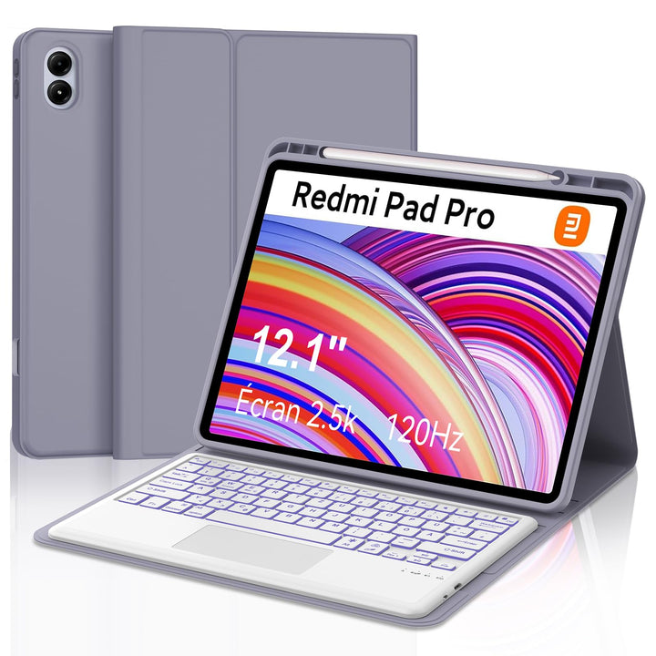 Xiaomi Redmi Pad Pro 12.1 Tastatur Hülle - Xiaomi Pad Poco 12.1 Zoll 2024, Multi Touch Trackpad, 7 F