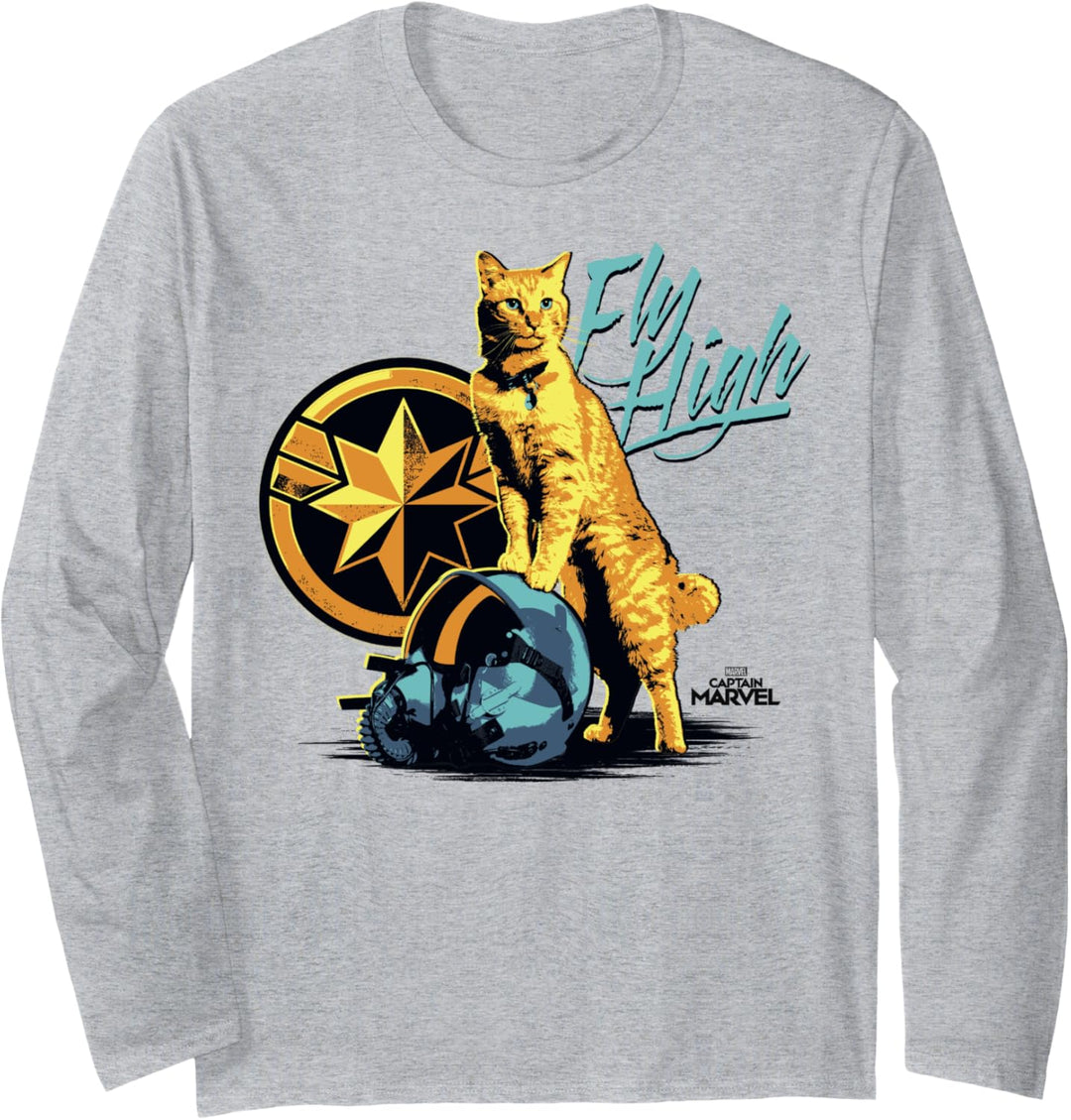Captain Marvel Goose The Cat Fly High Langarmshirt