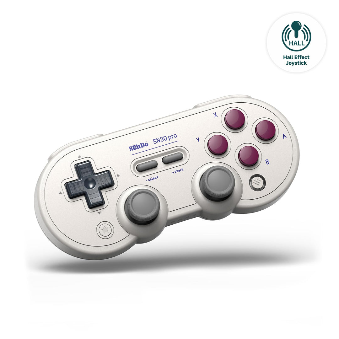 8BitDo SN30 Pro Bluetooth Controller, Hall Effect Joystick Update, Compatible with Switch, PC, macOS