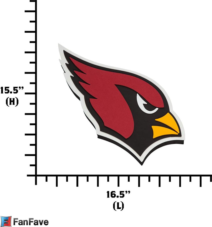 FanFave NFL Arizona Cardinals 3D-Wandschild aus Schaumstoff, Arizona Cardinals
