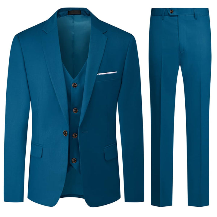 Allthemen Anzug Herren Anzug 3 Teilig Slim FIt EIN Knopf Anzüge Hochzeit Buisness Sakko Weste Hose X