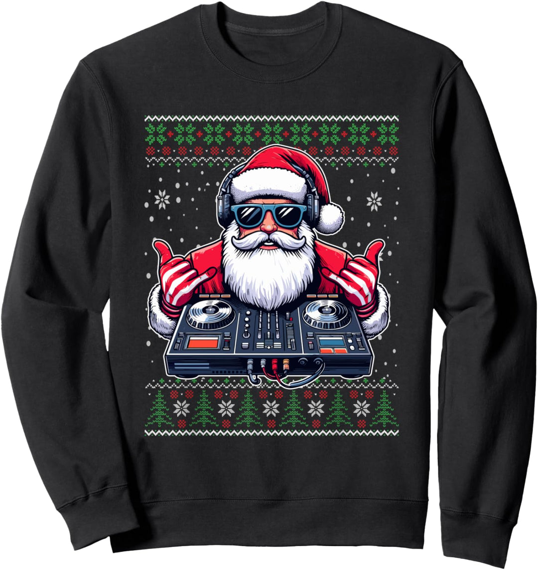 Weihnachtsmann DJ Mixer Music Hässlicher Weihnachtspullover Sweatshirt