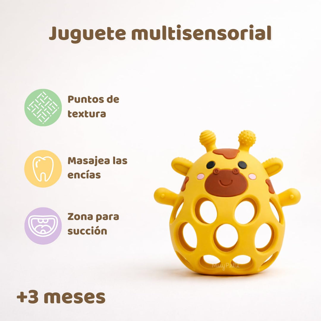 MuyPe Rassel Giraffe und Beissring für Babys (Beige), Beige