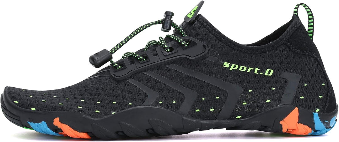 SAGUARO Unisex-Erwachsene Badeschuhe Atmungsaktiv Dicke Sohle Gr.36-46 42 EU Reines Schwarz, 42 EU R