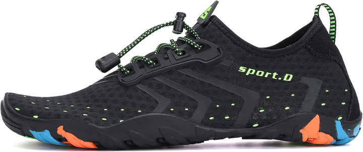 SAGUARO Unisex-Erwachsene Badeschuhe Atmungsaktiv Dicke Sohle Gr.36-46 42 EU Reines Schwarz, 42 EU R