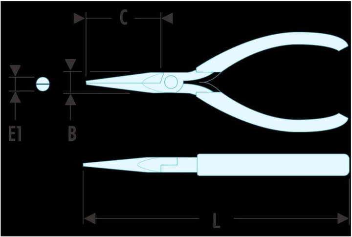 Flachrundzange Micro-Tech, schlank
