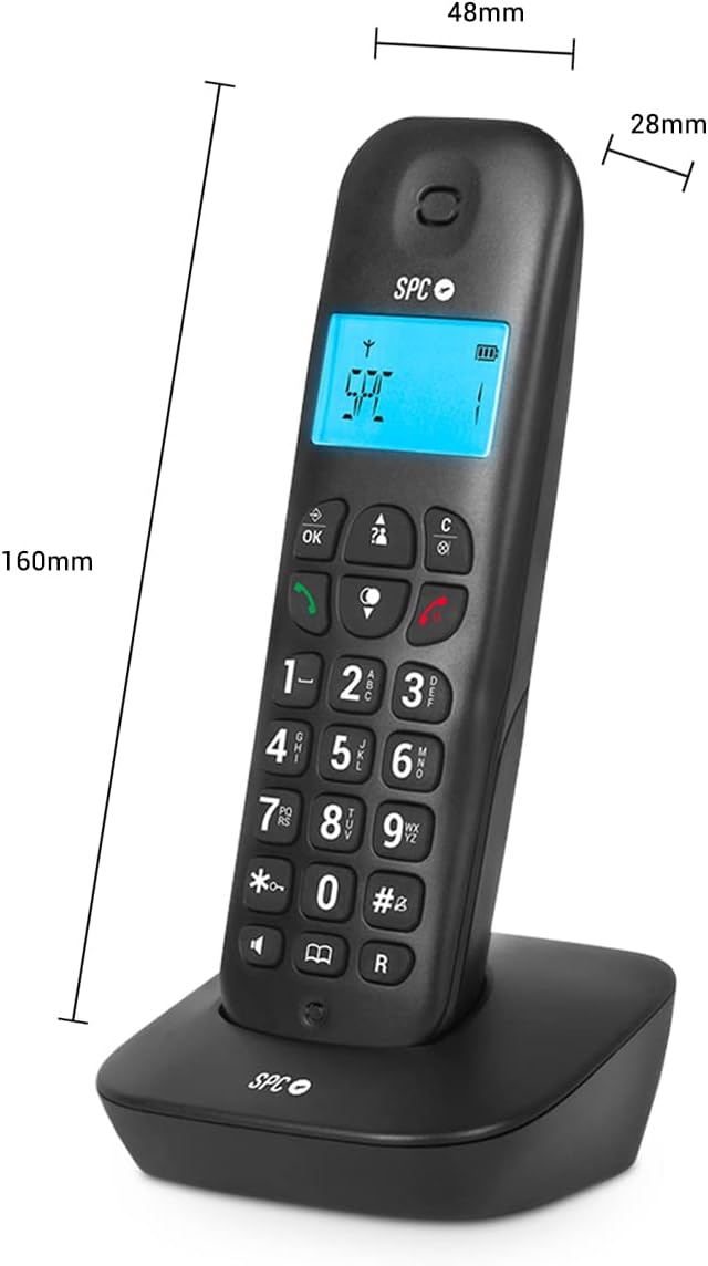 SPC Air Pro Duo – Schnurloses Festnetztelefon DÚO mit beleuchtetem Display, Anrufer-ID, Freisprechei