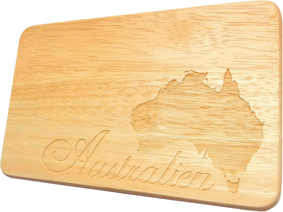Frühstücksbrett Australien Gravur Holz Brotbrett Wunschname