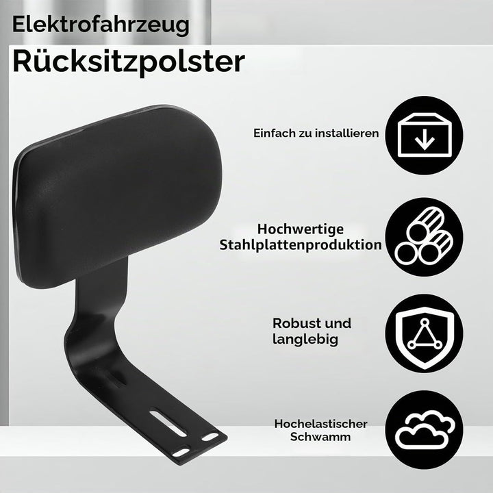 Elektrofahrräder Rückenlehne, Hinten Rückenlehnenpolster mit Metallstütze Universal Leder Elektrofah