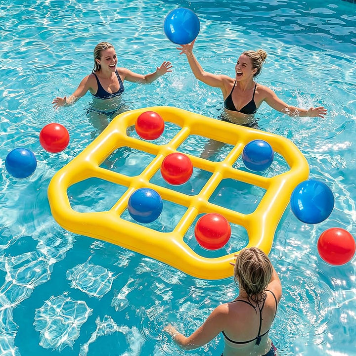 Aufblasbares Wasserspielzeug Set, Tic Tac Toe Pool Spielzeug, 9-Kästchen-Gitter-Wasserspielzeug mit