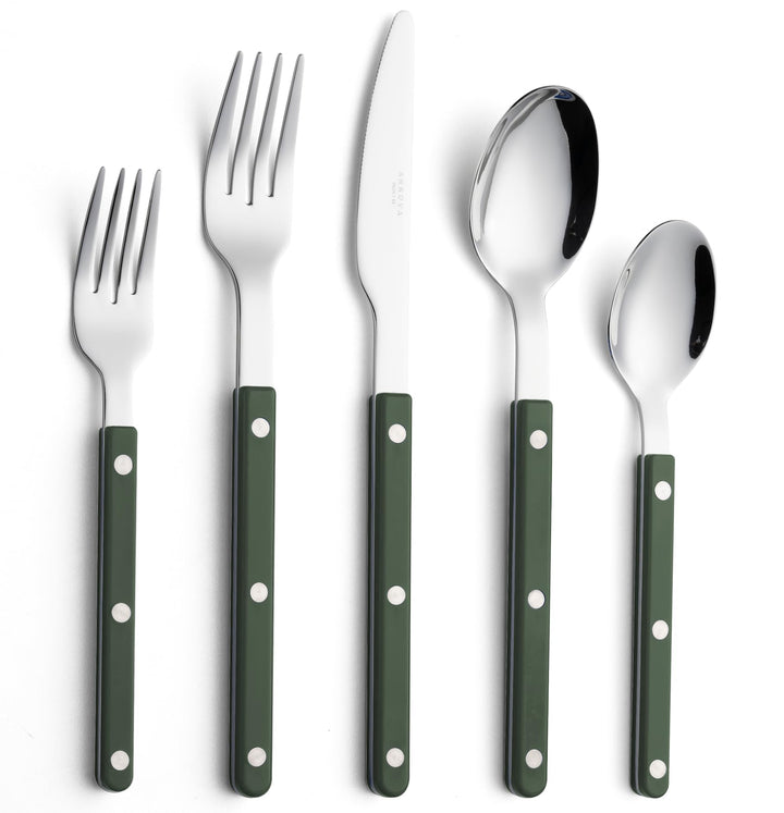 ANNOVA Besteckset, Retro/Nieten-Farbenfrohes Edelstahl-Geschirr Küchenbesteckset, enthält Tischmesse