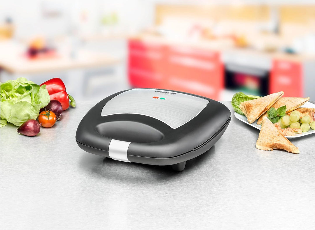 ROMMELSBACHER Sandwich Maker ST 1410 & Arendo - Edelstahl Toaster Langschlitz 4 Scheiben, Defrost 4