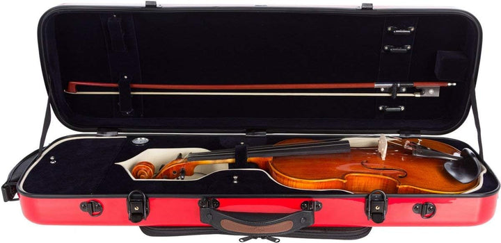 Geigenkoffer Glasfaser Oblong 4/4 red - navy blue M-Case