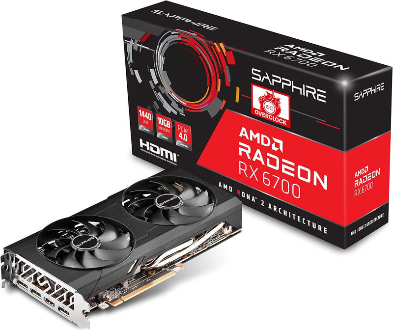 Sapphire Radeon RX 6700 Gaming OC 10GB GDDR6 HDMI/3XDP, Black, 11321-03-20G