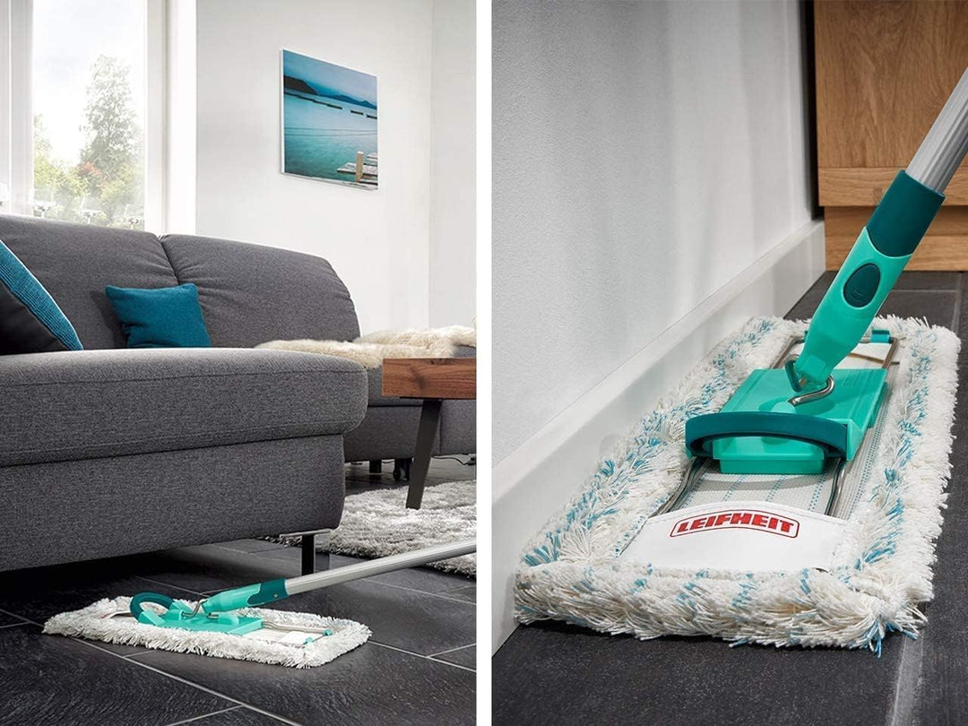 Leifheit rückenschonender Bodenwischer Profi XL cotton plus mit Aluminiumstiel 140 cm für Fliesen- u
