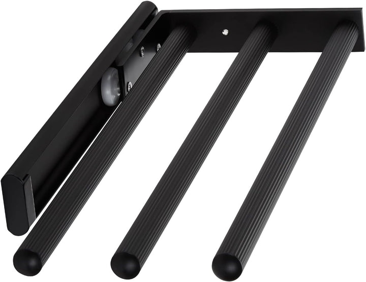 SOTECH Aluminium Handtuchhalter TED 3-armig schwarz matt (325-487 mm, ausziehbar, drehbar) Teleskop-