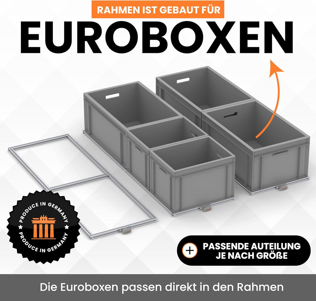 Heckküche-Auszug 120x60 – Leichter Auszug für Camping-Module, 120 kg Vollauszug, Stauraum-System für