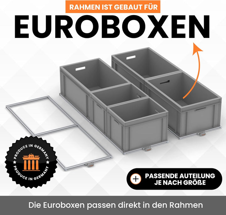 Heckküche-Auszug 120x60 – Leichter Auszug für Camping-Module, 120 kg Vollauszug, Stauraum-System für