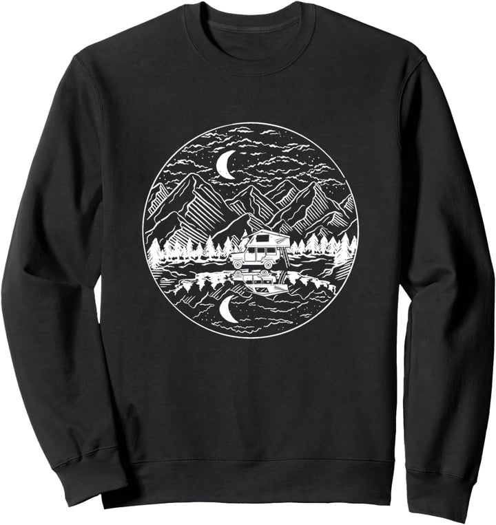 Dachzelt Nacht | Camping Camper Outdoor Urlaub Abenteuer Sweatshirt
