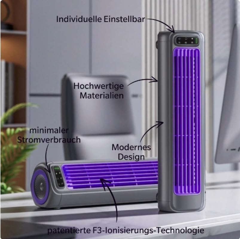 HoldOneLight Der originale kabellose Wandventilator mit 3 Geschwindigkeitsstufen – leise und tragbar