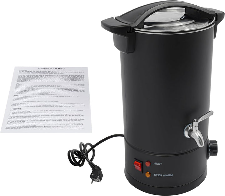 WINPANG Wachsschmelzer 10L 1800W Wachsschmelztopf für Kerzenherstellung, | 30–110°C Antihaft Elektri