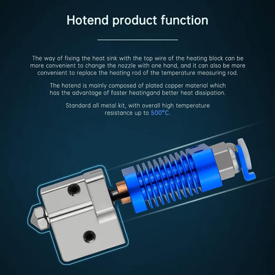 Upgrade All Metal Ender 3 Volcano Hotend High Flow High Speed, Bimetal Heatbreak Plated Copper Heate