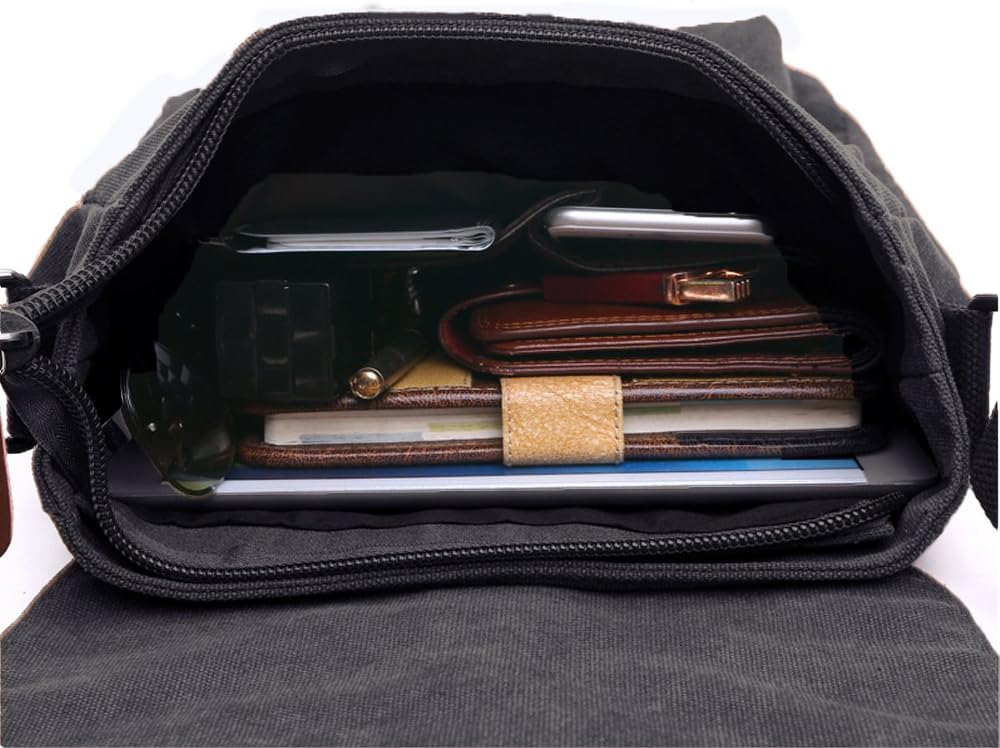 LOSMILE Herren Umhängetasche Schultertasche 16 Zoll Kuriertasche Canvas Laptop Tasche Messenger Bag